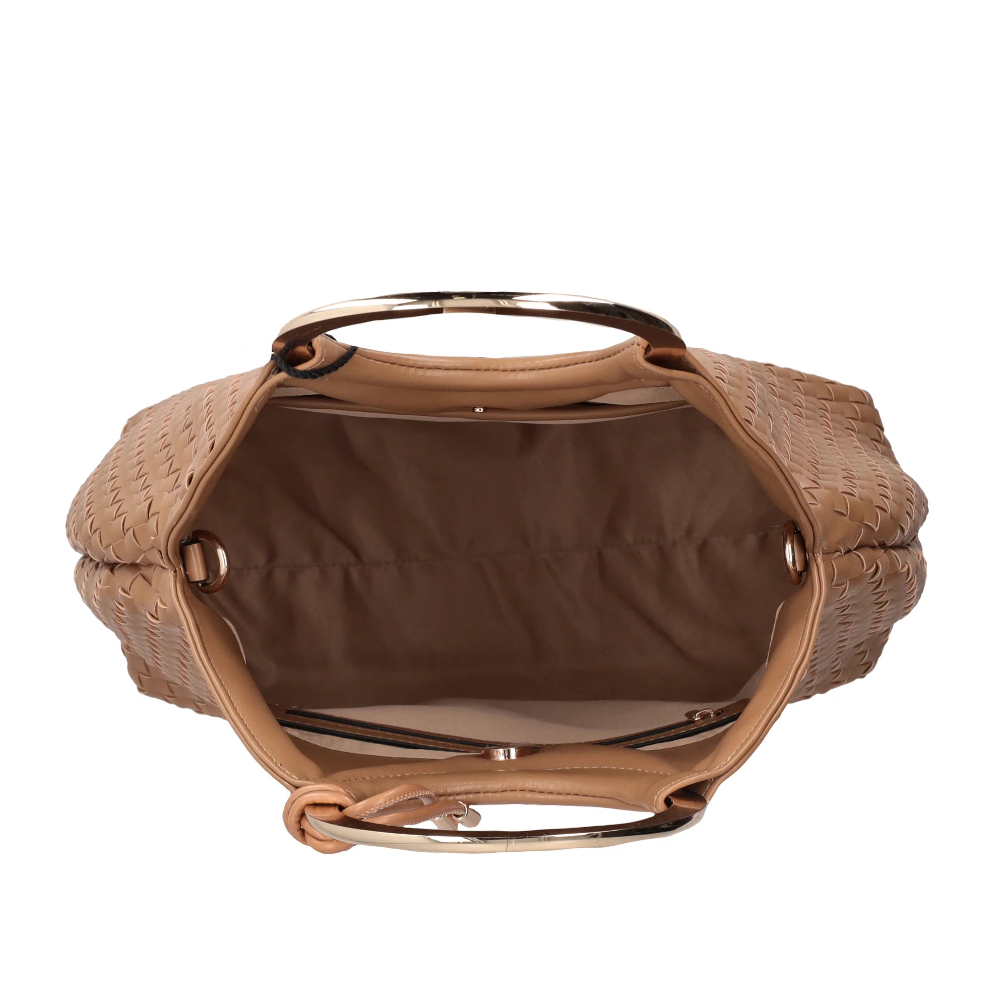 BORSA A MANO AURORA CON MANICO A CERCHIO COLORE NATURALE