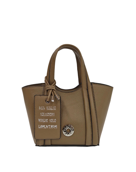 BAG MINI VICKY  CON TAG DECORATIVI COLORE NATURALE