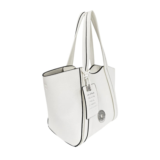 SHOPPING BAG VICKY CON TAG DECORATIVO COLORE BIANCO