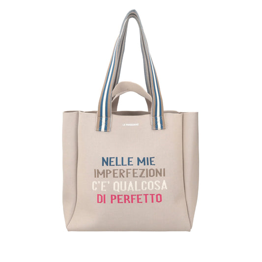 SHOPPING GRANDE  JACKIE IN TELA CON DOPPIO MANICO COLORE SABBIA