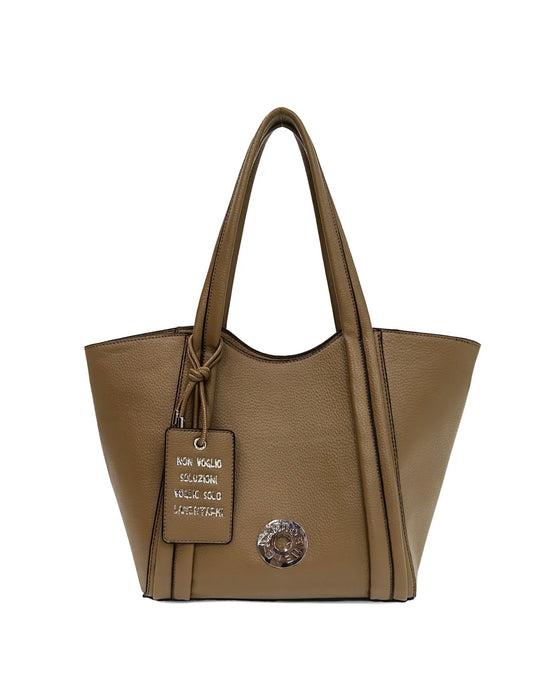 BAG VICKY CON TAG DECORATIVO COLORE NATURALE