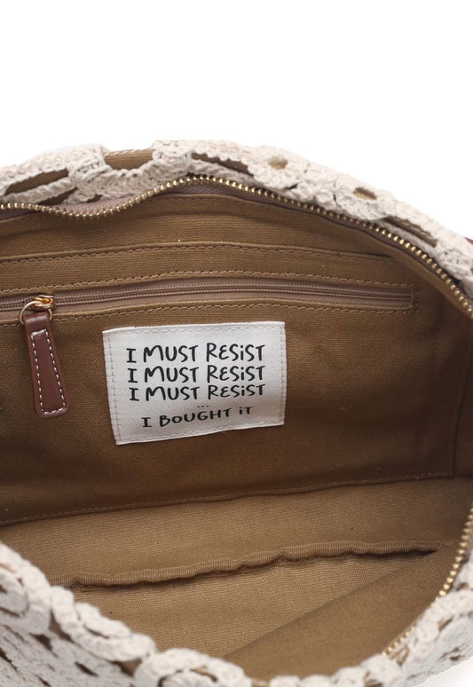 POCHETTE GISELLE MACRAMÉ CON TRACOLLA COLORE ÉCRU