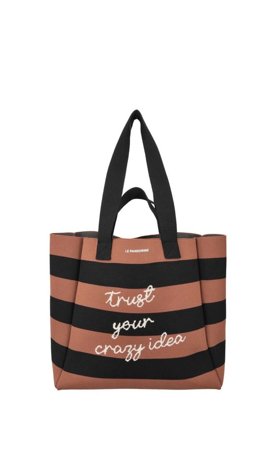 SHOPPING GRANDE JACKIE IN TELA CON DOPPIO MANICO COLORE MARRONE