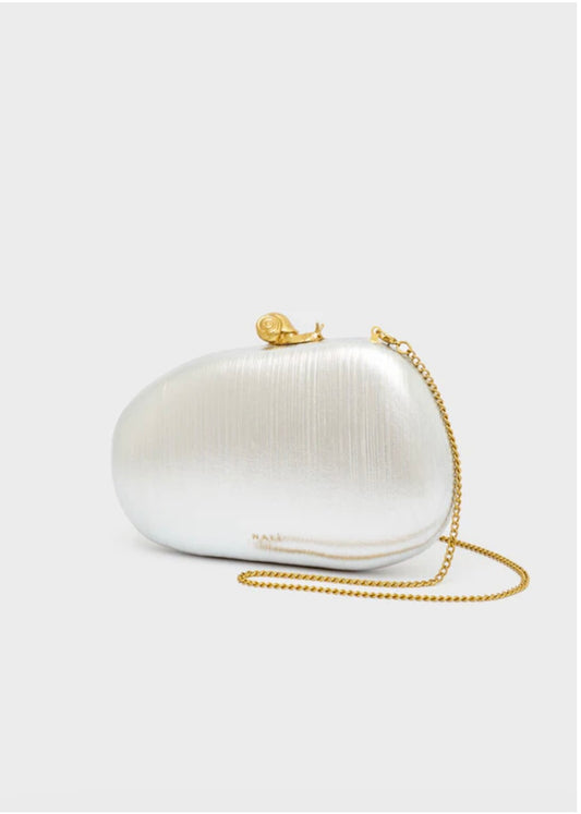 CLUTCH CHIUSURA CHIOCCIOLA ZAHRA ARGENTO