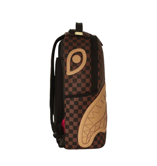 ZAINO SPRAYGROUND EMBOSSED CHECK BROWN BACKPACK