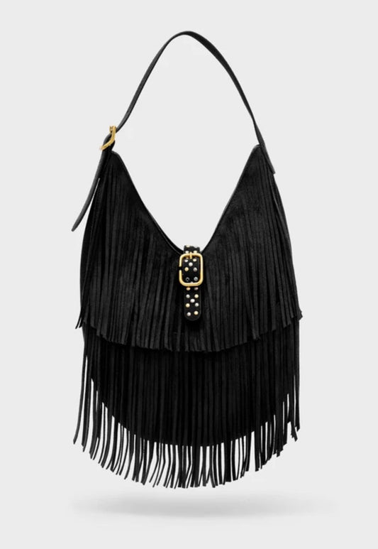 BORSA A SPALLA MONTANA CON FRANGE
