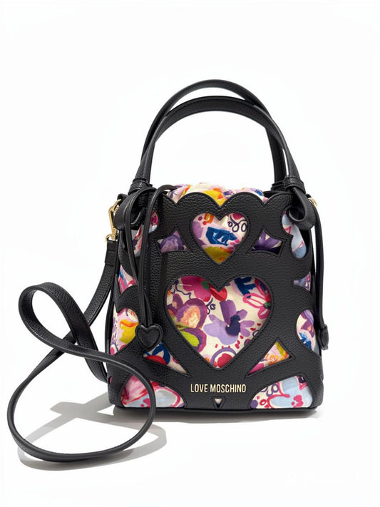 BORSA A MANO TRAFORATA IN PELLE MARTELLATA