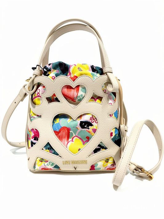 BORSA A MANO TRAFORATA IN PELLE MARTELLATA