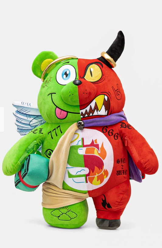 ZAINO ANGEL VS DEVIL BEAR VERDE/ROSSO