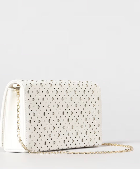 BORSA IN PELLE SINTETICA TRAFORATA CON CUORE