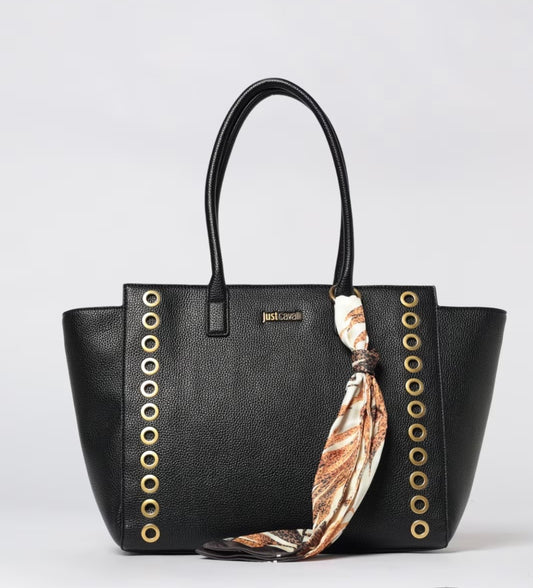 BORSA TOTE A SPALLA CON OCCHIELLI DORATI E FLUARD