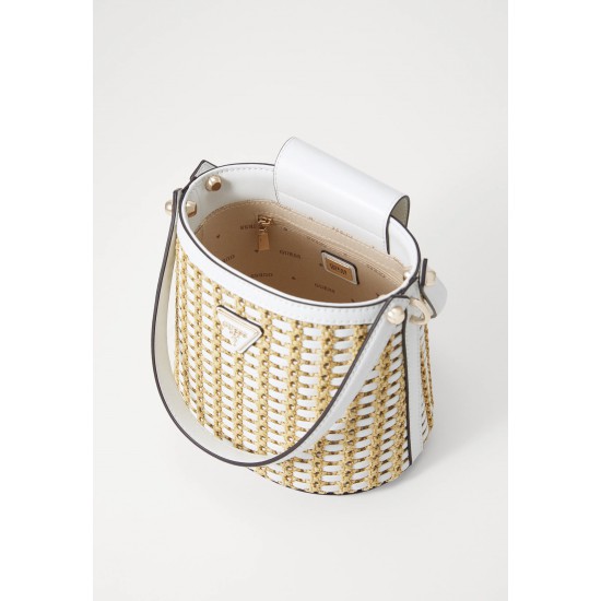 Borsa a mano Atalia Crossbody Bucket - Natural/White con tracolla inclusa