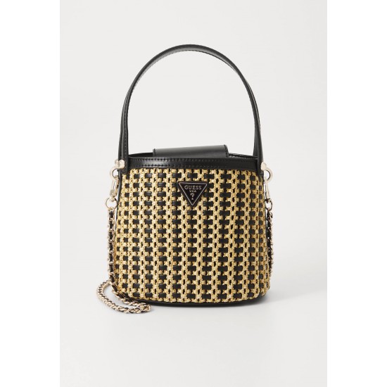 Borsa a mano Atalia Crossbody Bucket - Natural/Black con tracolla inclusa