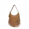 Mini Borsa Fringe Con Catena - Cuoio