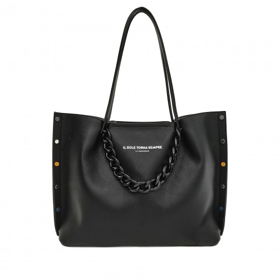 Shopper Vicky Con Borchie Multicolor - Nero