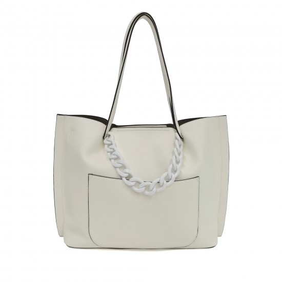 Shopper Vicky Con Borchie Multicolor - Bianco